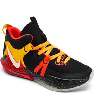Nike Kids' Black and Red Athletic Shoes. Lebron Witness